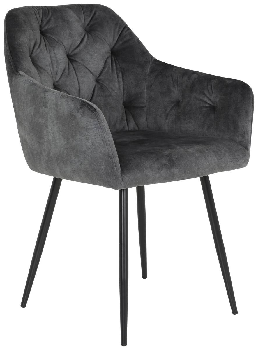 Stuhl Tina 2er Set anthrazit Vintage Samtoptik B/H/T: ca. 56x81x62 cm