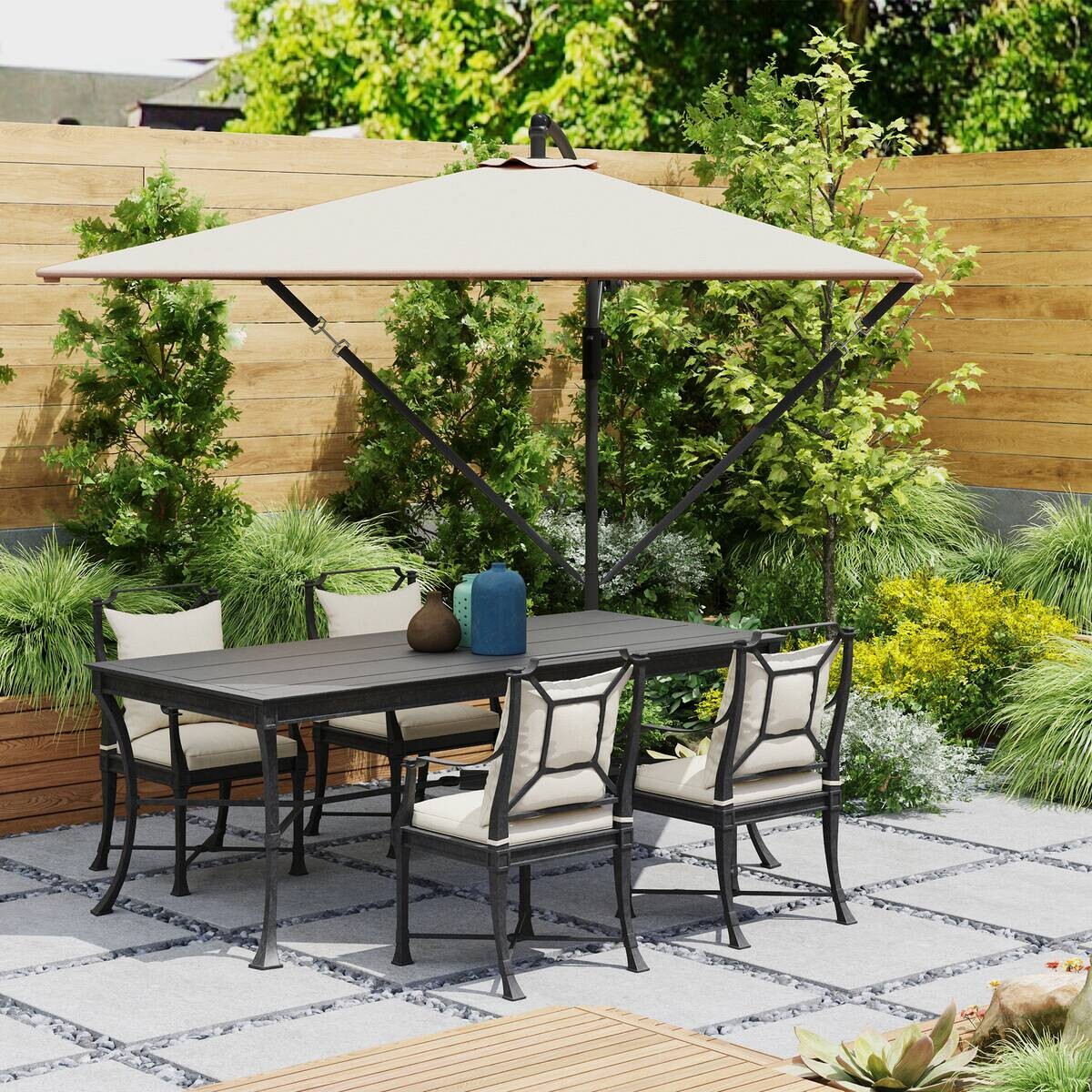 Outsunny Ampelschirm khaki Polyester B/H/L: ca. 250x235x295 cm