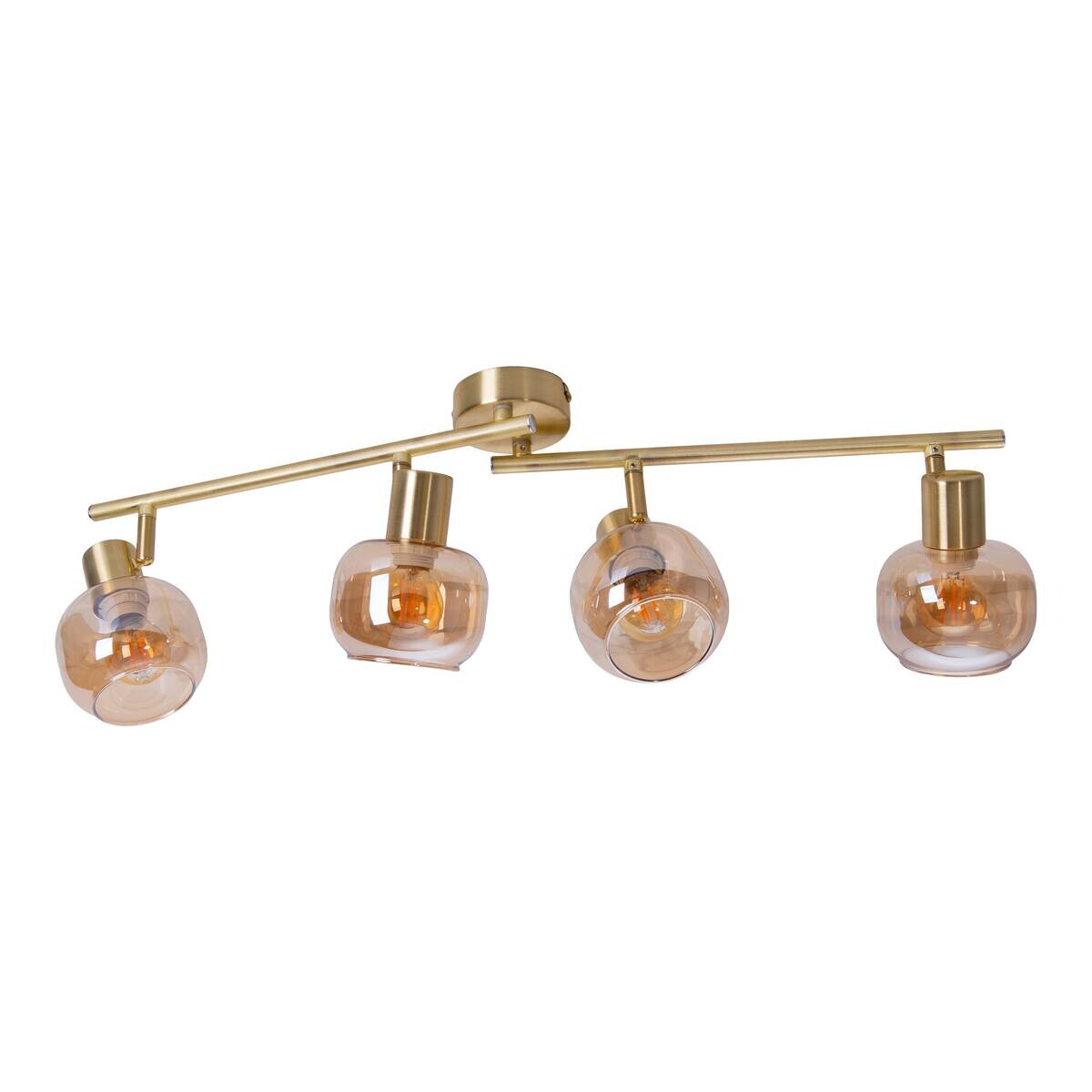 Näve Leuchten Spot gold Glas Metall B/H/T: ca. 80x20x10 cm E14 4 Brennstellen