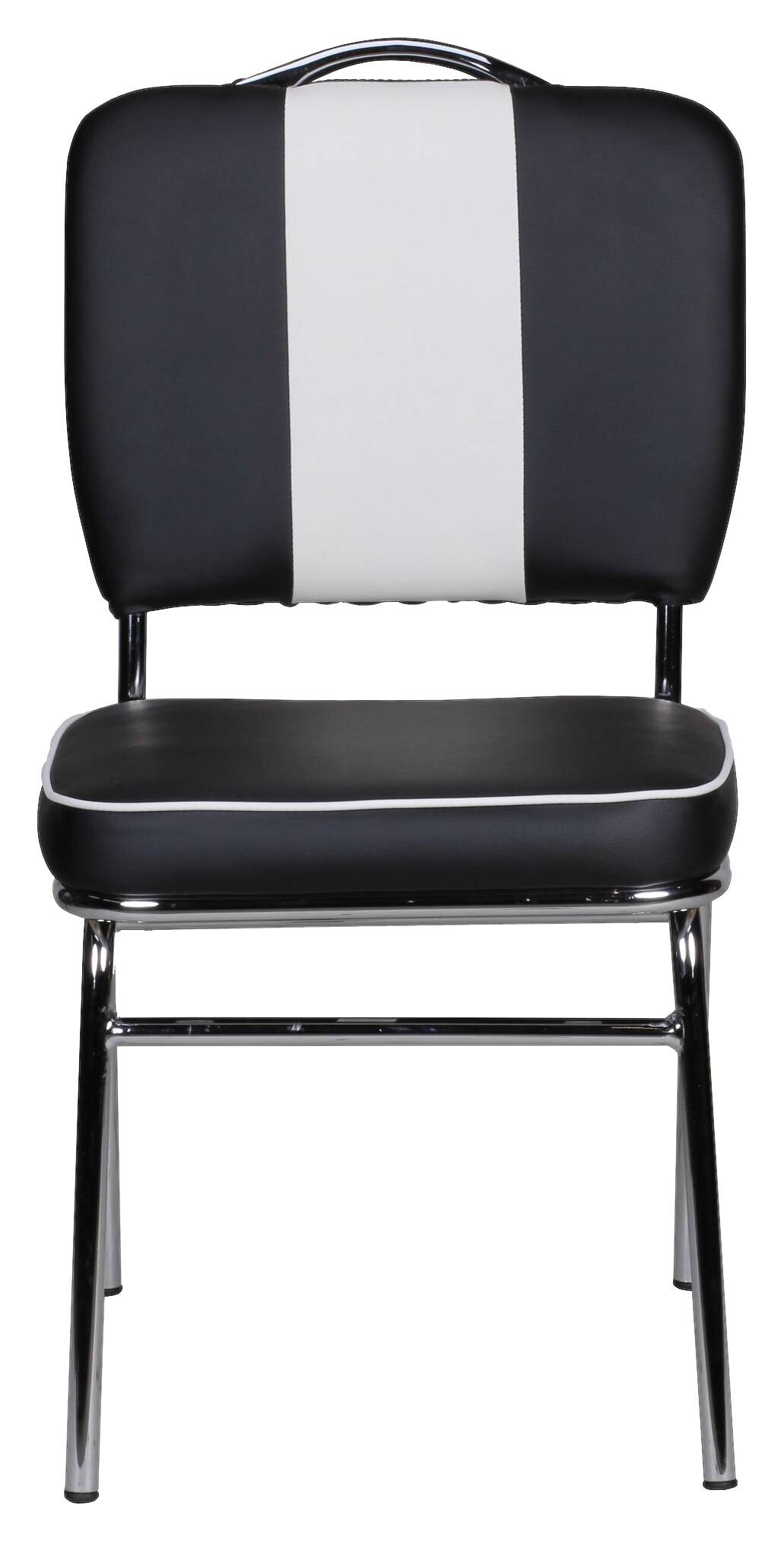 Stuhl schwarz weiß Chrom Kunstleder Metall Kunstleder B/H/T: ca. 45x90x47 cm
