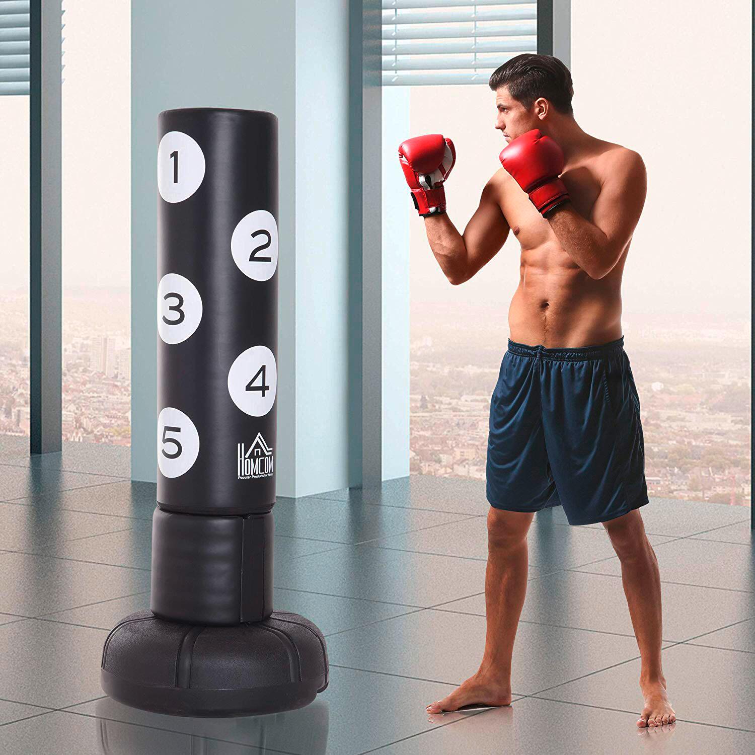 HOMCOM Standboxsack schwarz Kunststoff H/D: ca. 176x70 cm