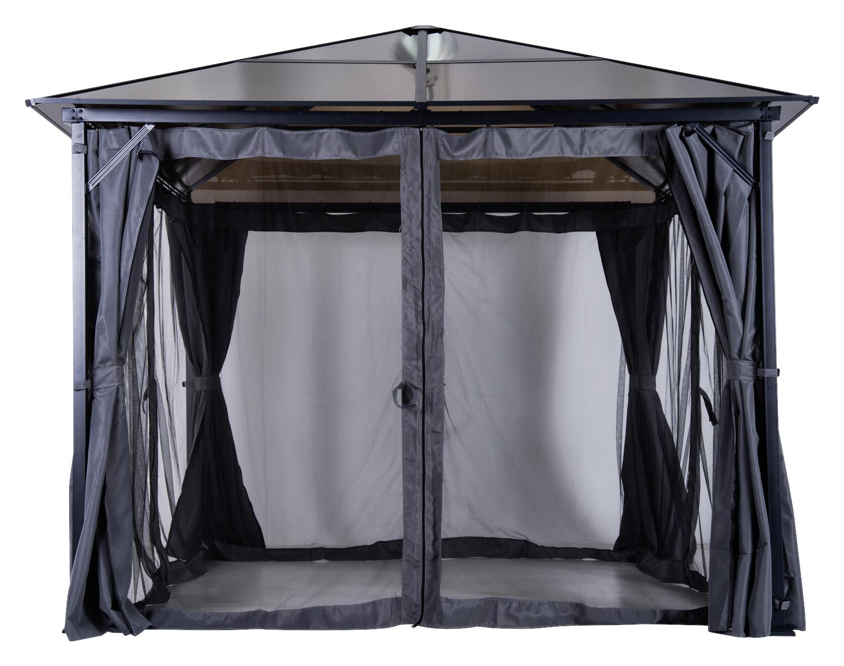 Outsunny Gartenpavillon braun Alu B/H/L: ca. 300x265x300 cm