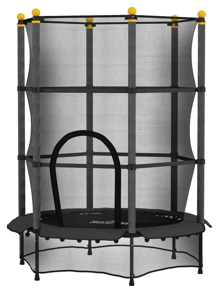 HOMCOM Kindertrampolin schwarz B/H/L: ca. 140x190x140 cm