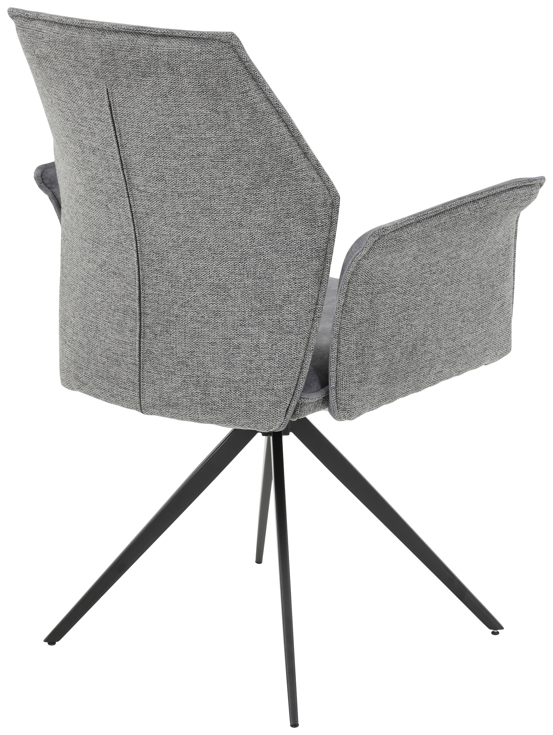 Armlehnstuhl 4er Set SUSANNE grau Vintage schwarz Webstoff Microfaser B/H/T: ca. 65x92x64 cm