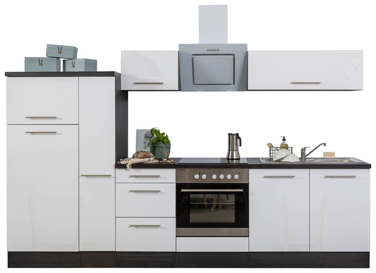 Respekta Küchenblock Amanda weiß Hochglanz B/H/T: ca. 300x200x60 cm