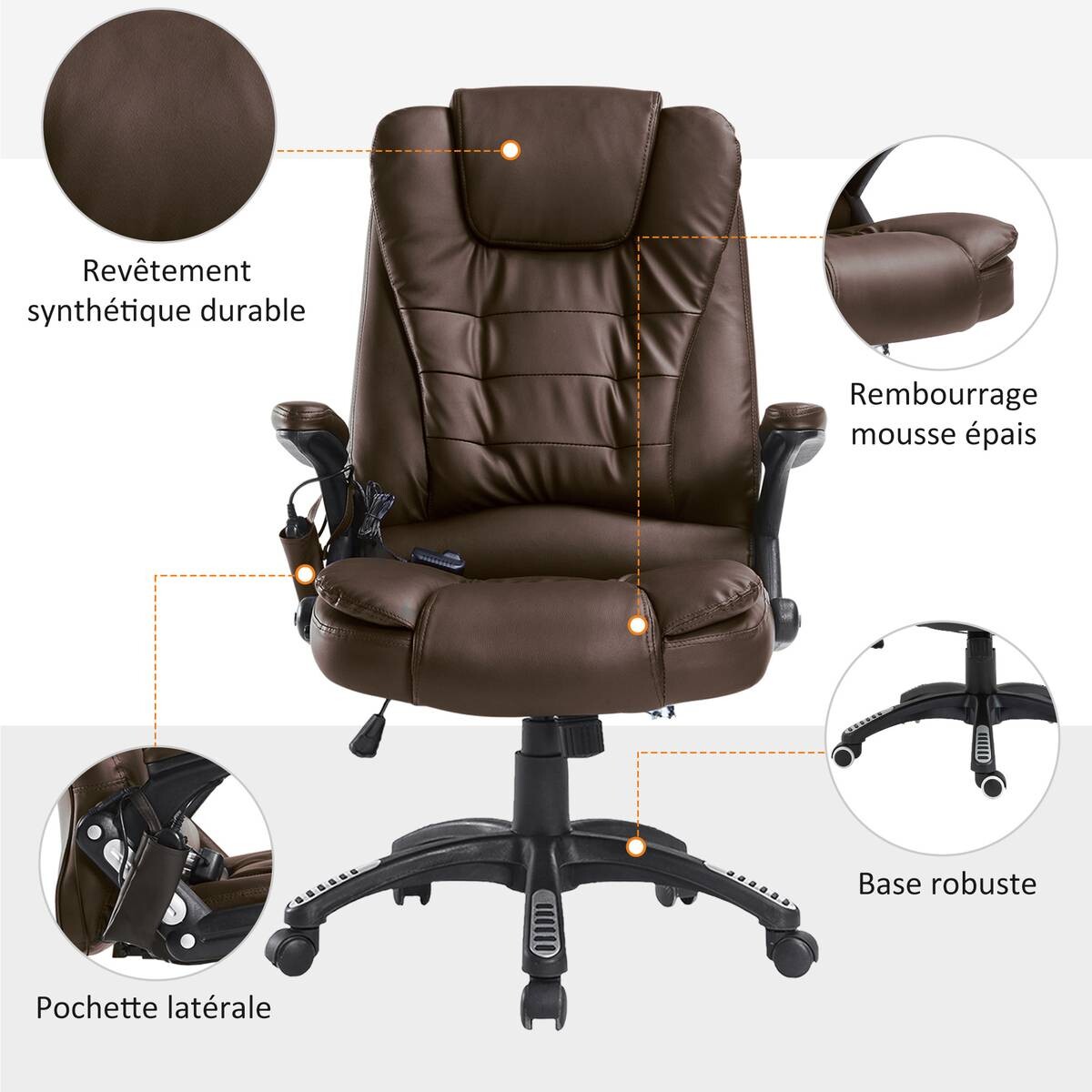 Chefsessel A2-0056 braun PVC Kunstleder