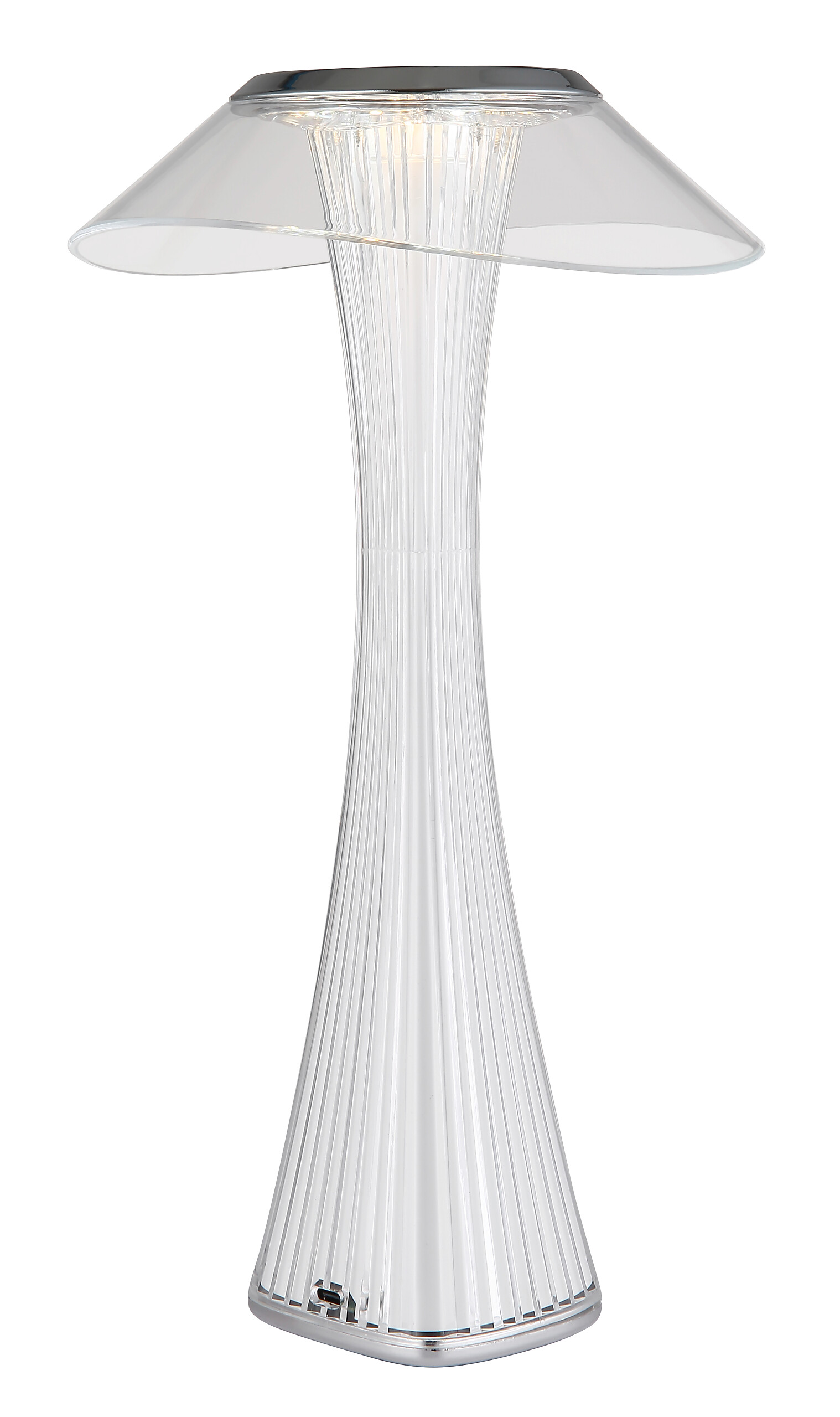 GLOBO Tischleuchte weiß klar Chrom Acryl Kunststoff H/D: ca. 27,4x15,1 cm 1 Brennstellen