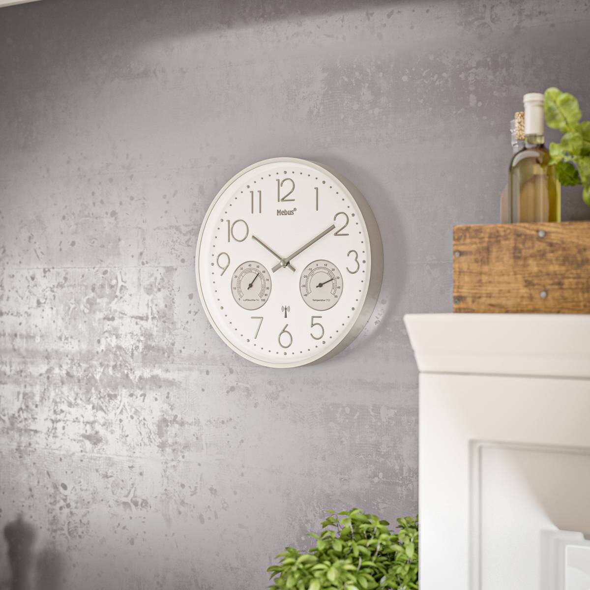 Mebus Wanduhr weiß D: ca. 30 cm