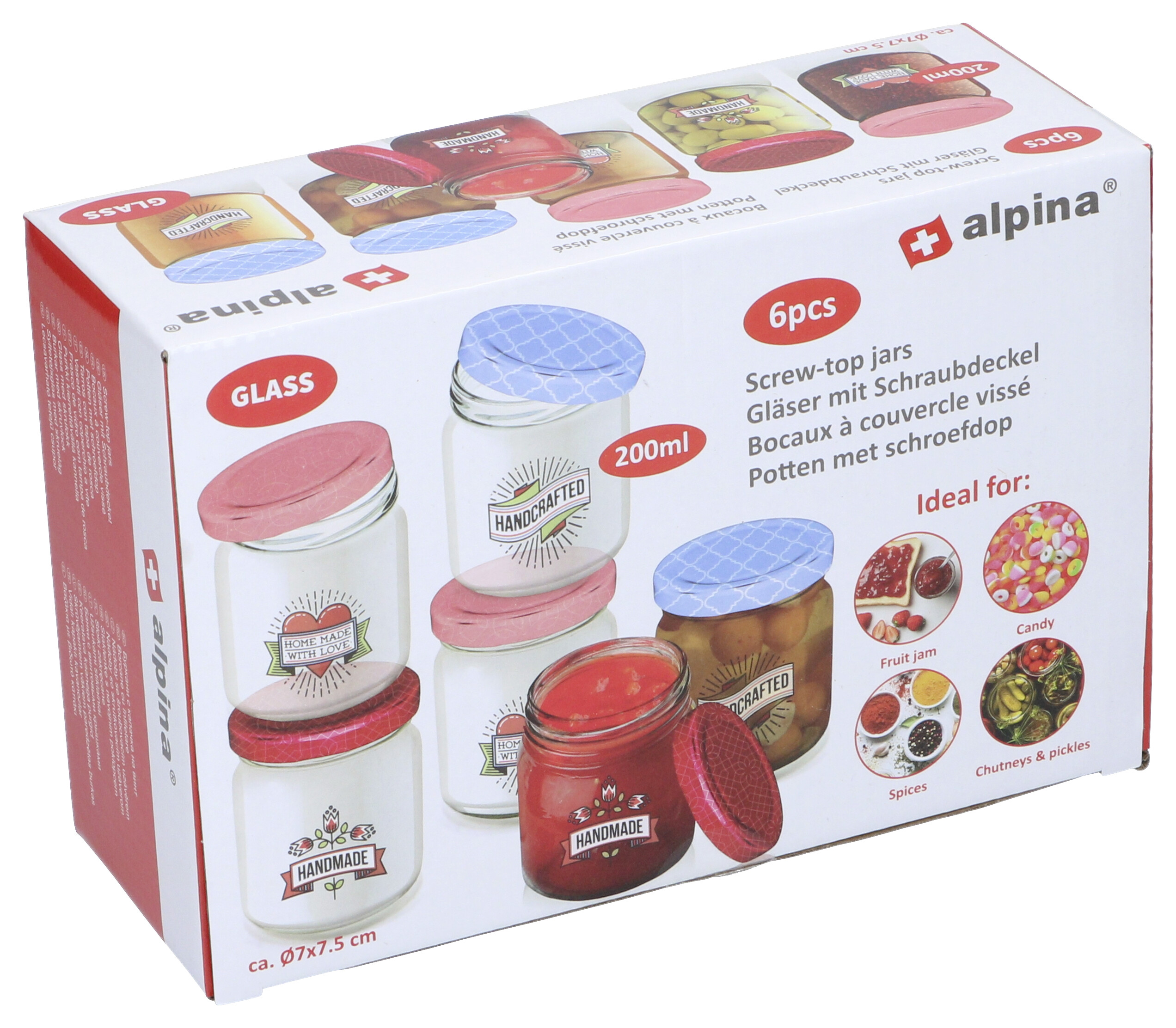 alpina Schraubgläser-Set mehrfarbig