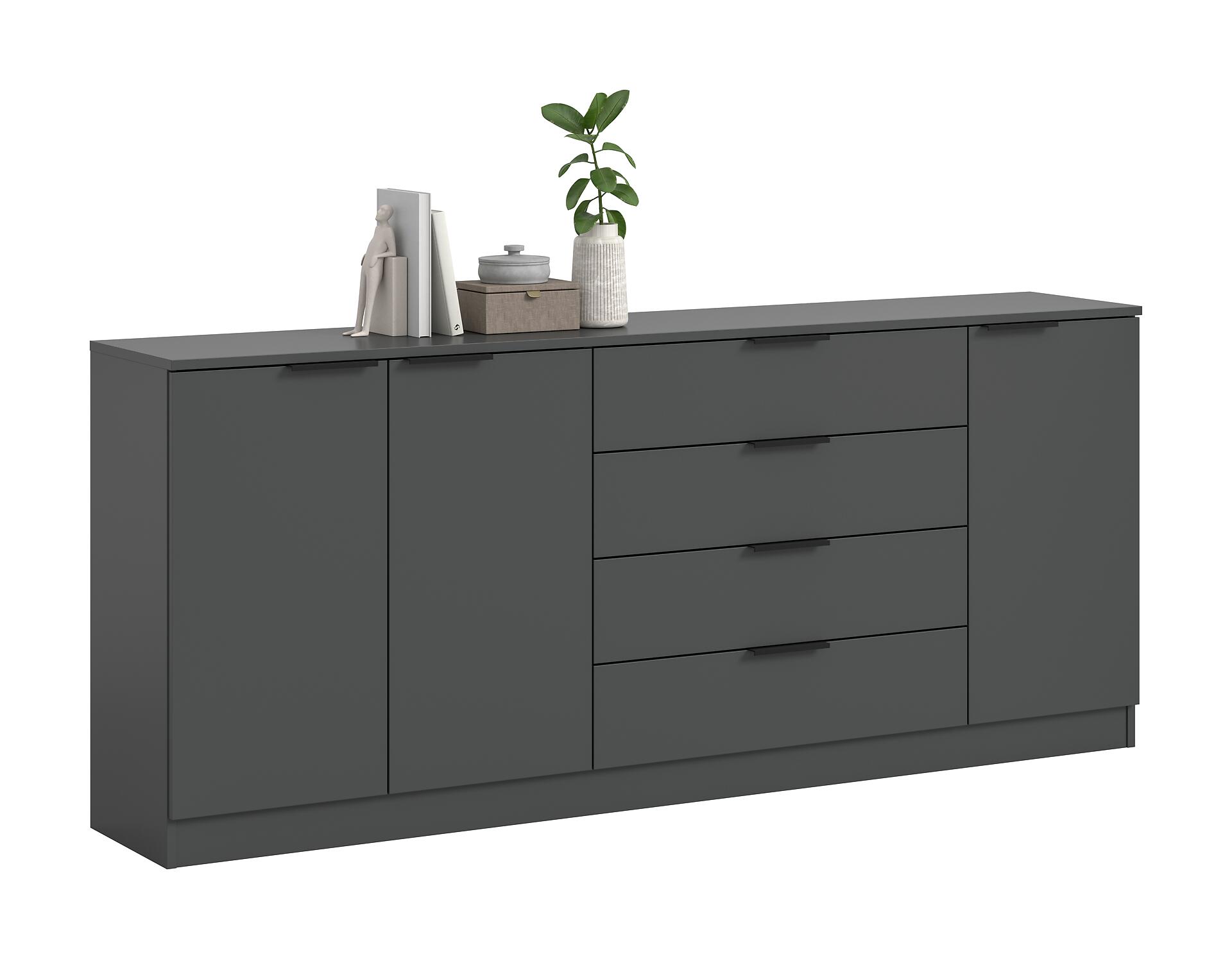 Kommode KOPENHAGEN anthrazit B/H/T: ca. 185x79x35 cm