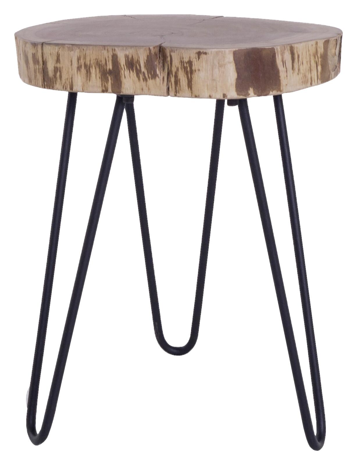 Beistelltisch NASTI natur schwarz pulverbeschichtet Akazie Metall