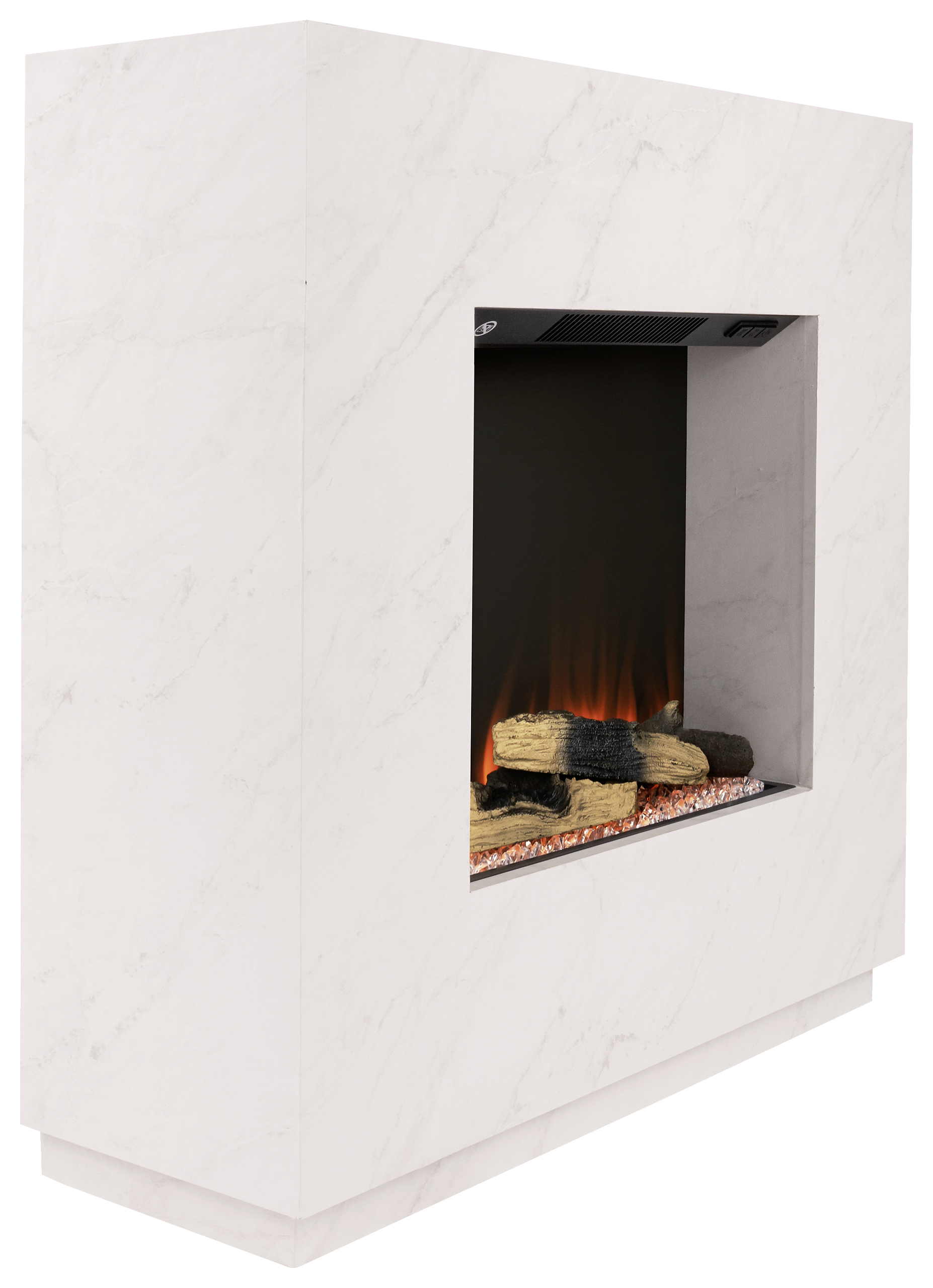 BHP Elektrischer-Kamin Halvor BG00752-3M weiß MDF B/H/T: ca. 80x76x26 cm ca. 1500 W