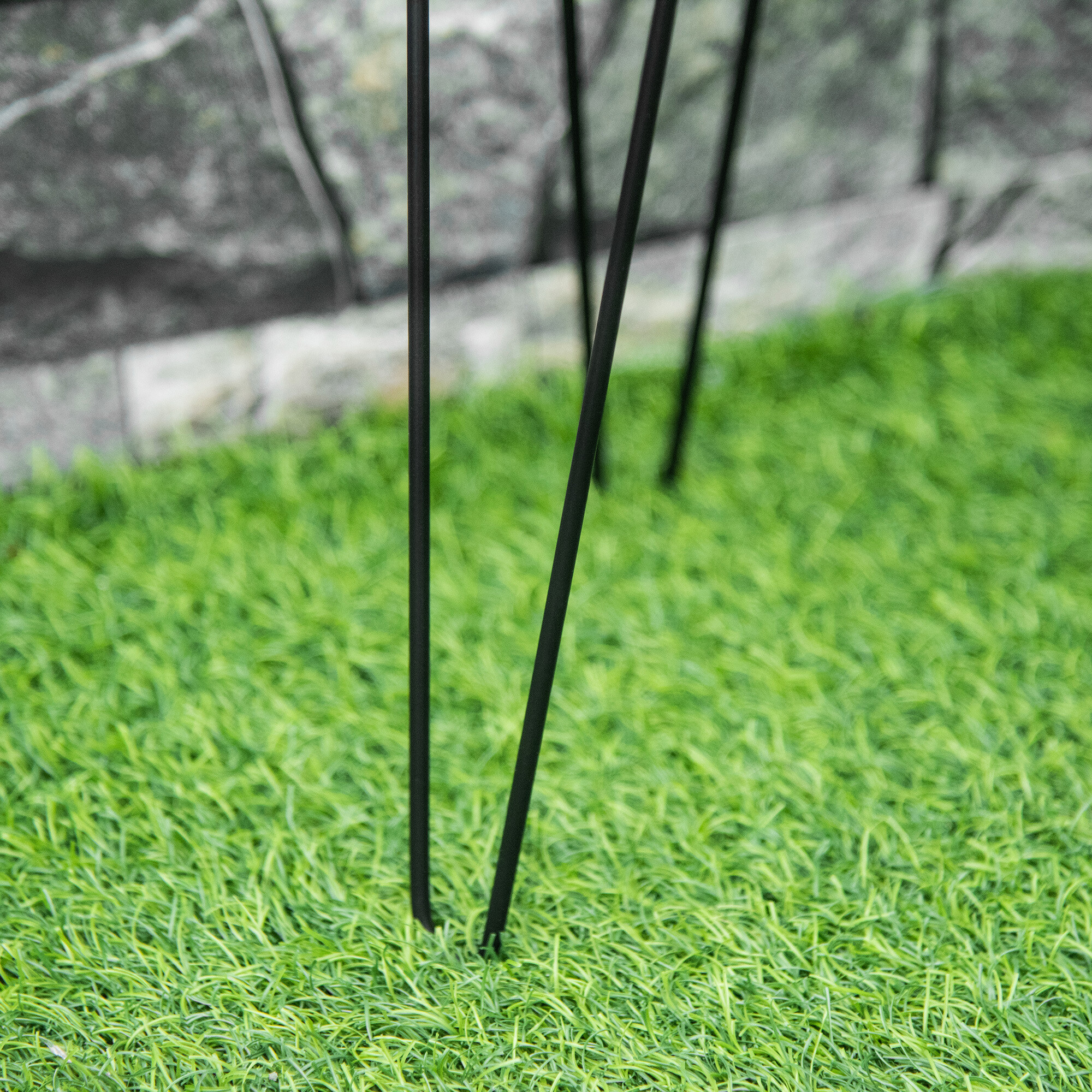 Outsunny Pflanzenständer-Set schwarz Stahl B/H/L: ca. 23x42x26 cm