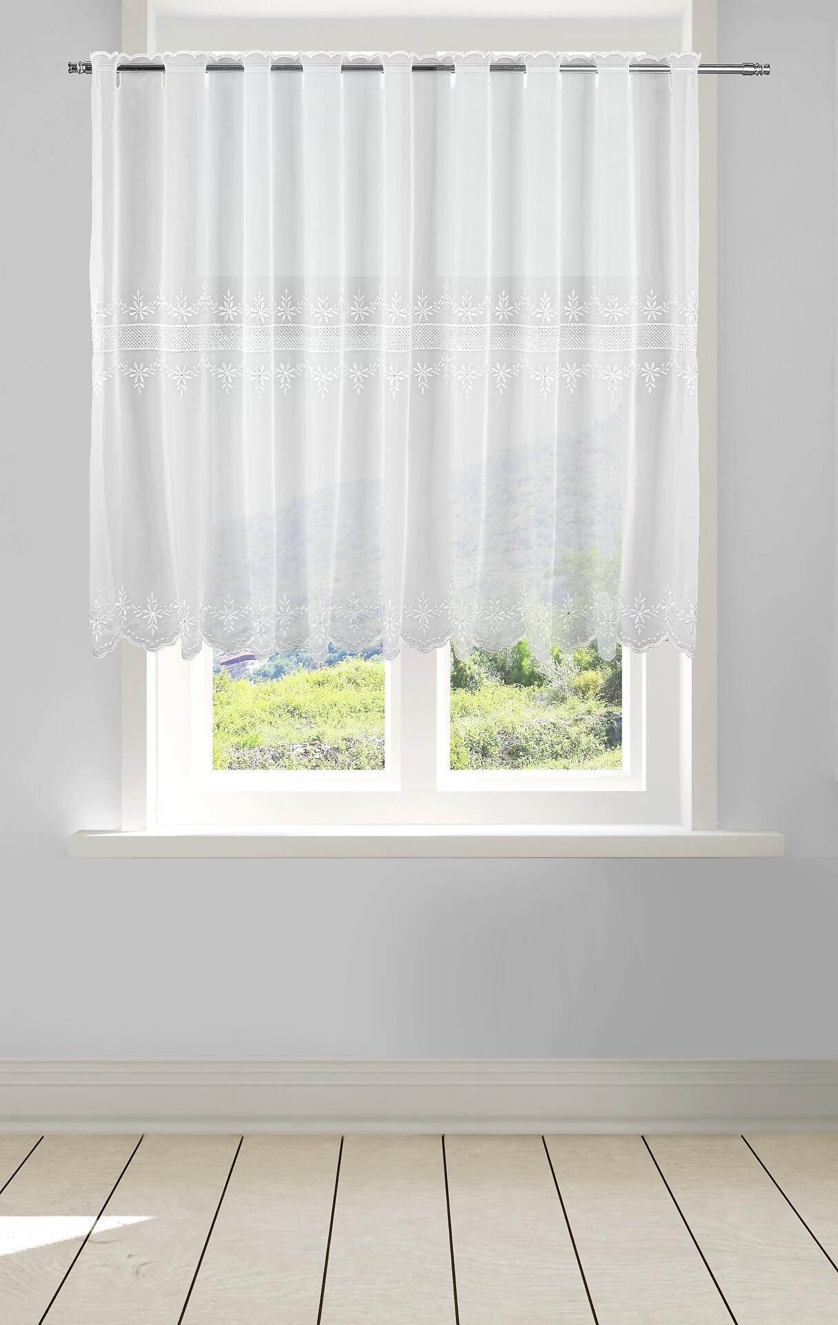 POCOline Scheibengardine Ettky weiß B/L: ca. 140x75 cm