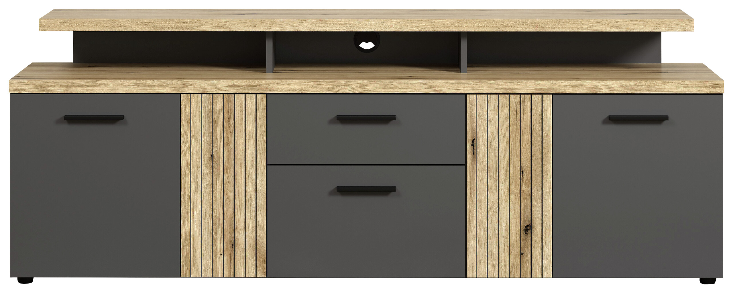 TV-Lowboard Esteban Eiche Evoke Oak Nachbildung anthrazit B/H/T: ca. 180x66x47 cm