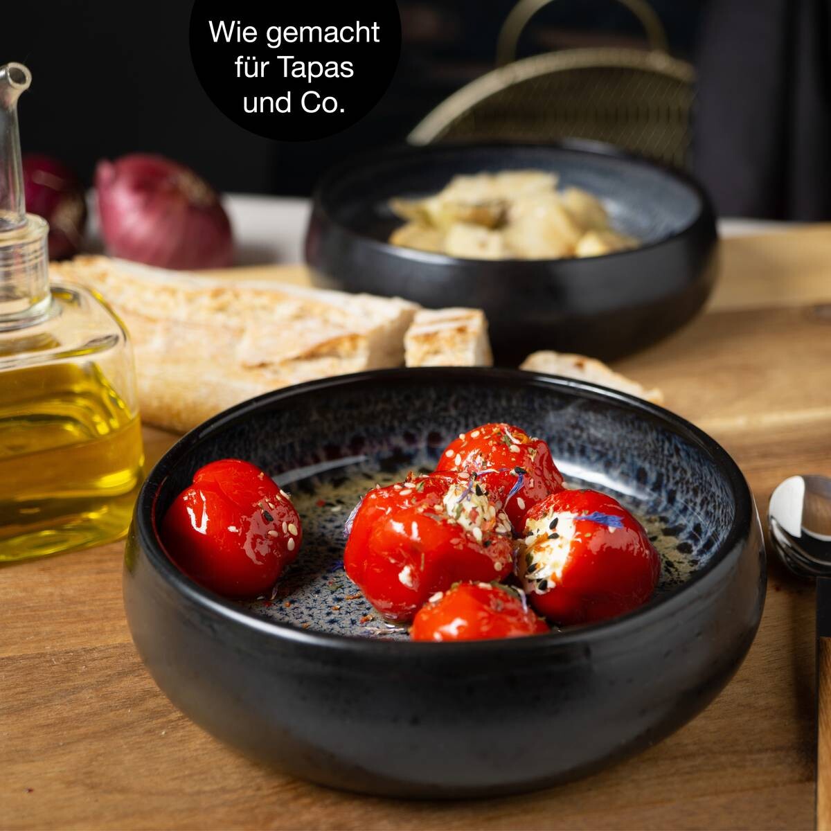 Moritz & Moritz Dessertschalen-Set grauschwarz Steinzeug H/D: ca. 5x19 cm