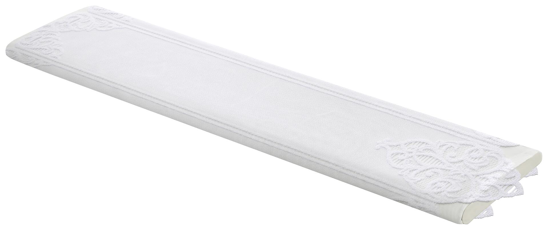 Scheibengardinen-Meterware Broché Ornament weiß H: ca. 90 cm