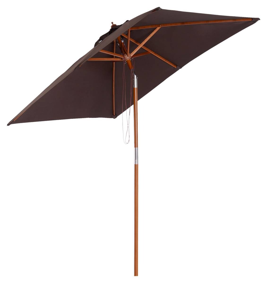 Outsunny Sonnenschirm kaffee Bambus B/H/L: ca. 150x230x200 cm