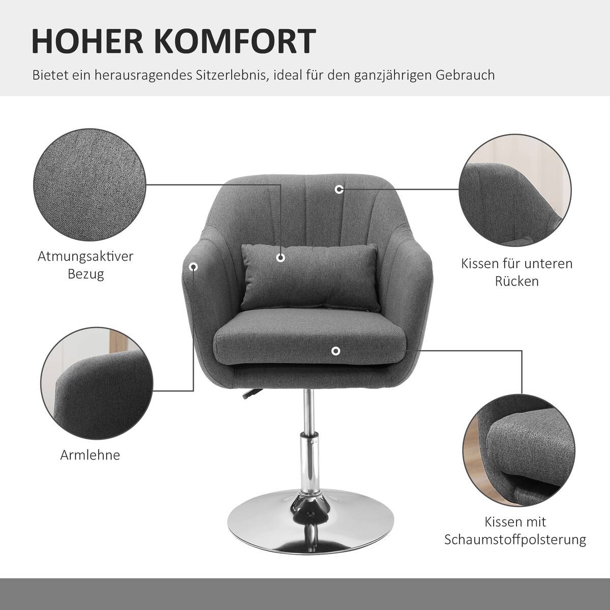 Hocker 833-757V01CG dunkelgrau