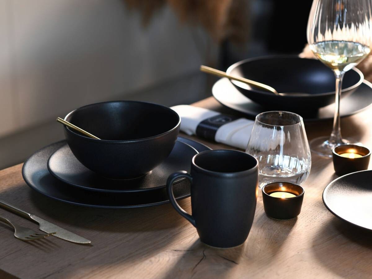 CreaTable Kombiservice Soft Touch schwarz Stein 20 tlg.