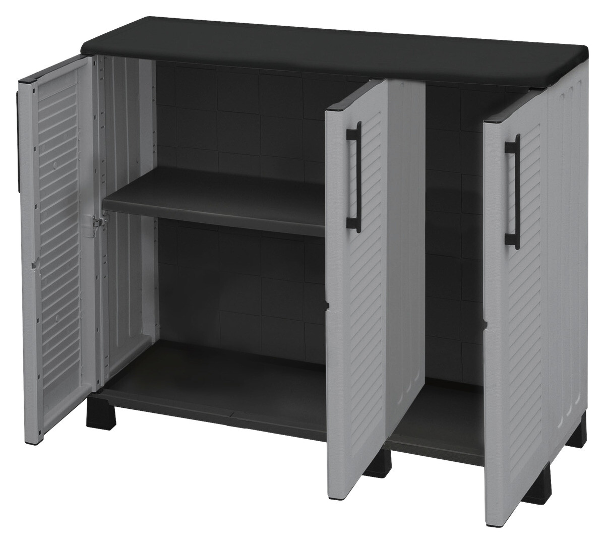 ArtPlast Kunststoffschrank Family niedrig grau Kunststoff B/H/T: ca. 102x84x37 cm