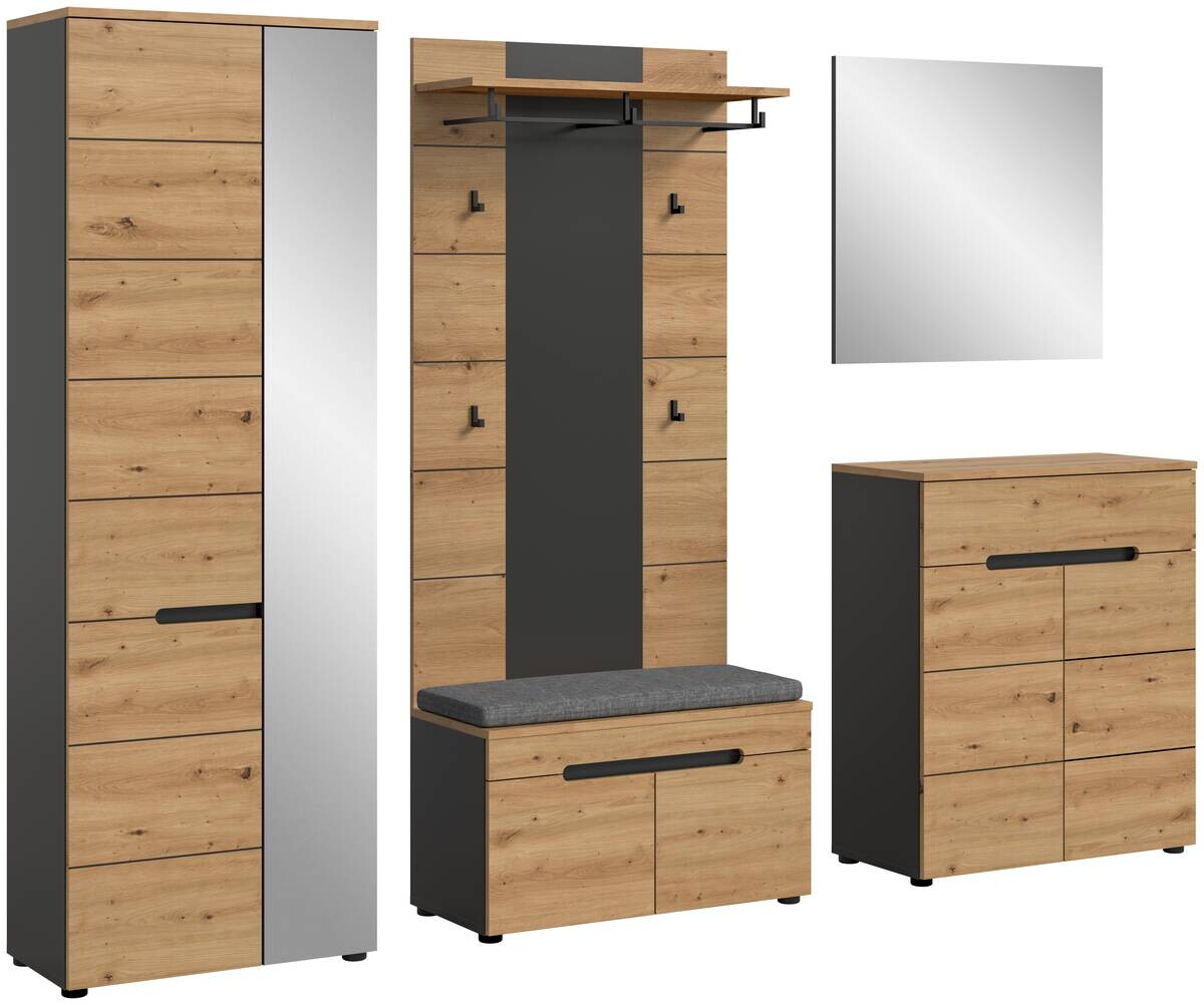 Garderobe Canu basaltgrau Nachbildung Artisan Nachbildung B/H/T: ca. 255x190x37 cm Garderobe Canu basaltgrau Nachbildung Artisan Nachbildung B/H/T: ca. 255x190x37 cm