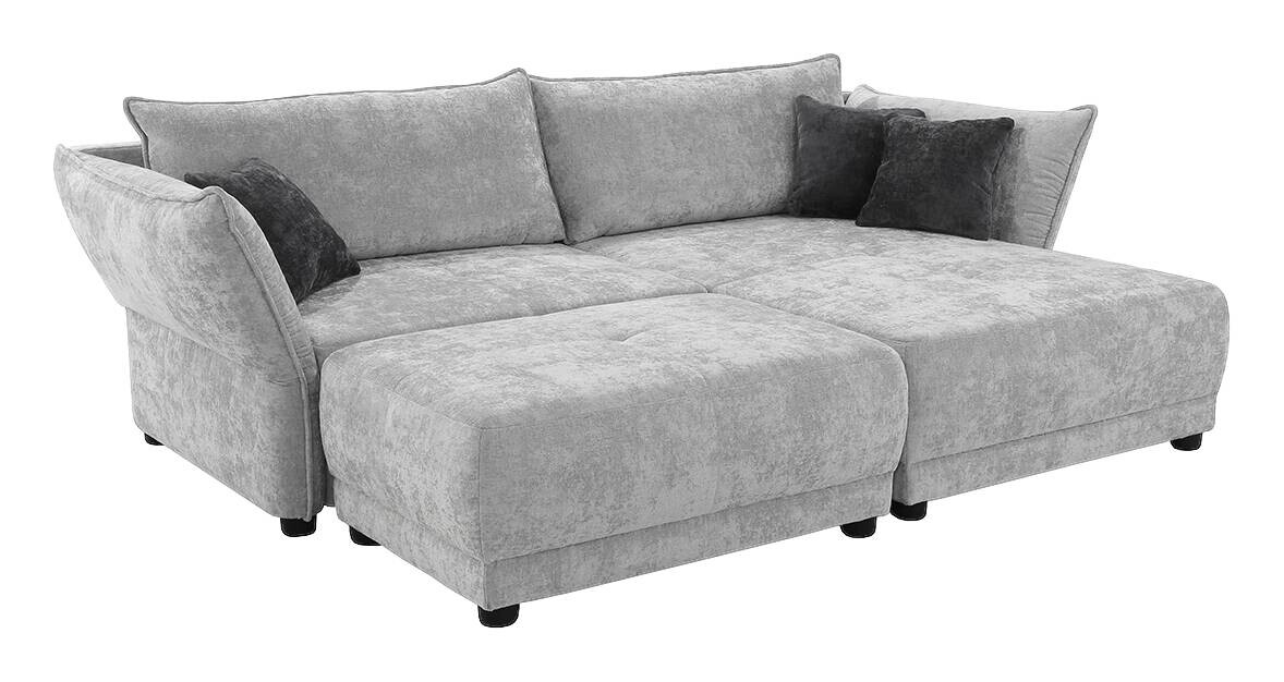 Ecksofa hellgrau Webstoff B/H/T: ca. 279x89x187 cm