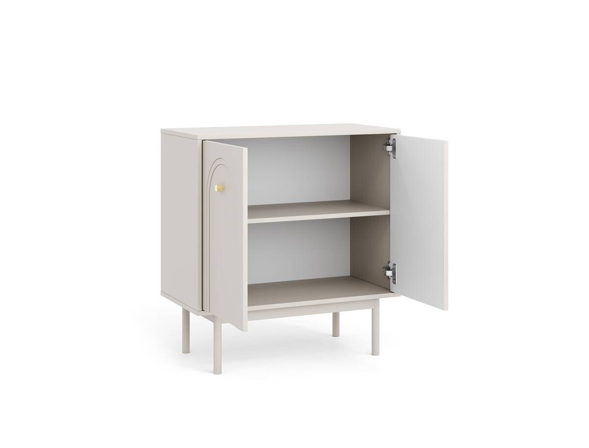 Kommode MAZOMA Eiche Kaschmirgrau Nachbildung gold Optik B/H/T: ca. 79x82x39 cm