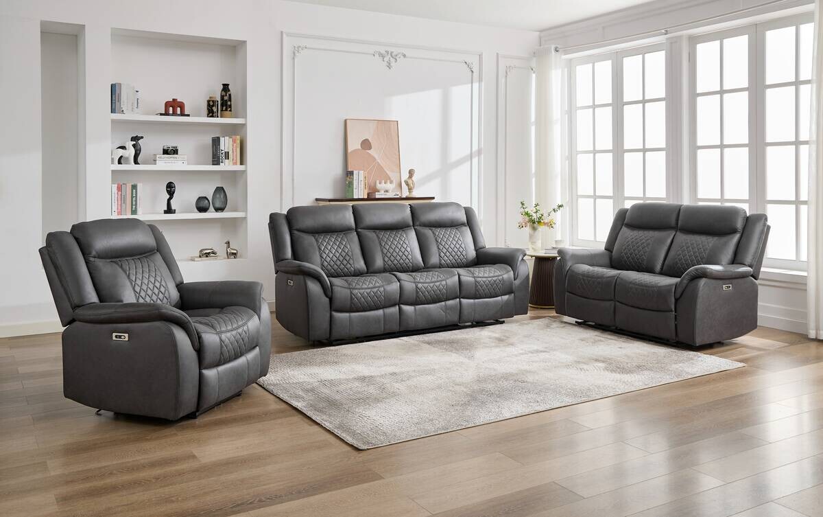 Sofa Pedro grau Microfaser B/H/T: ca. 220x108x94 cm Sofa Pedro grau Microfaser B/H/T: ca. 220x108x94 cm