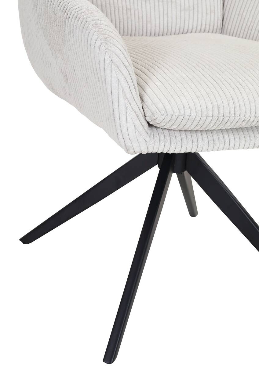 Drehstuhl Olmo weiß Kord B/H/T: ca. 60x89x69 cm