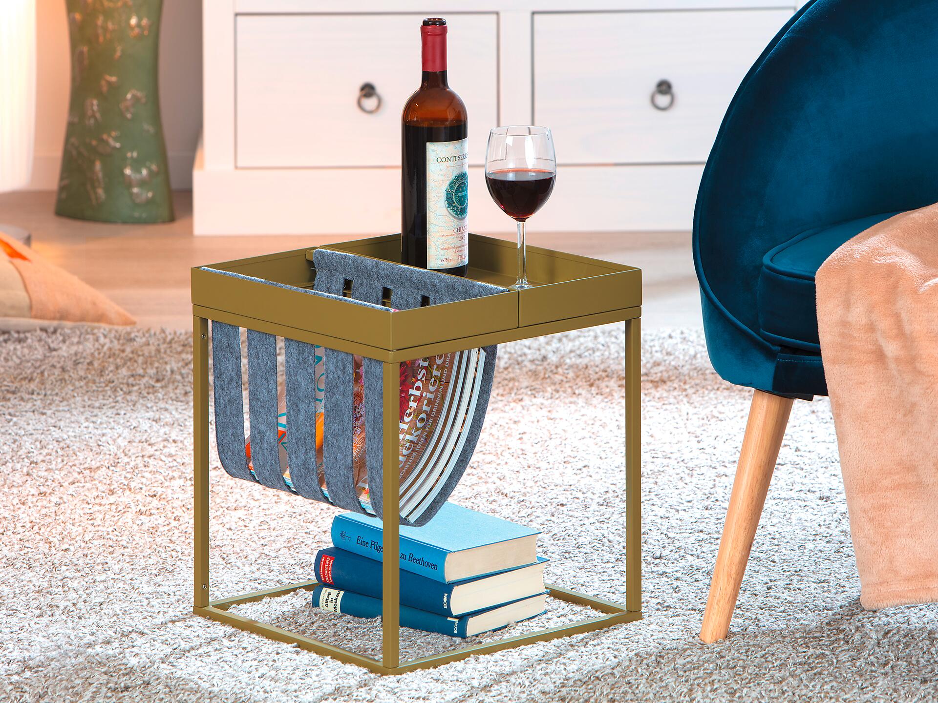 Zeitungsständer Club NY braun Metall B/H/T: ca. 35x40x35 cm