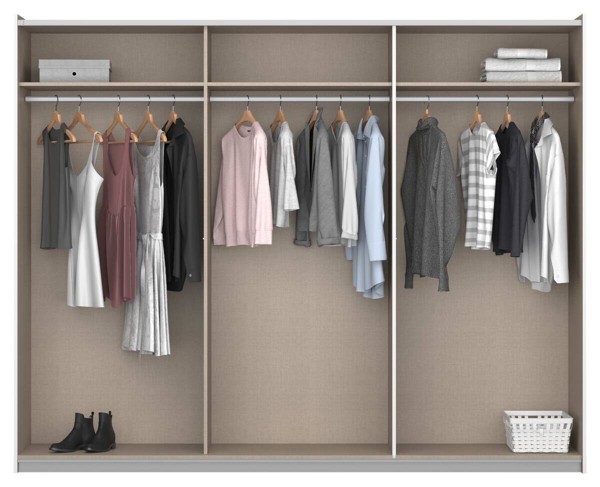 Kleiderschrank Oslo Alpinweiß grau B/H/T: ca. 261x210x59 cm