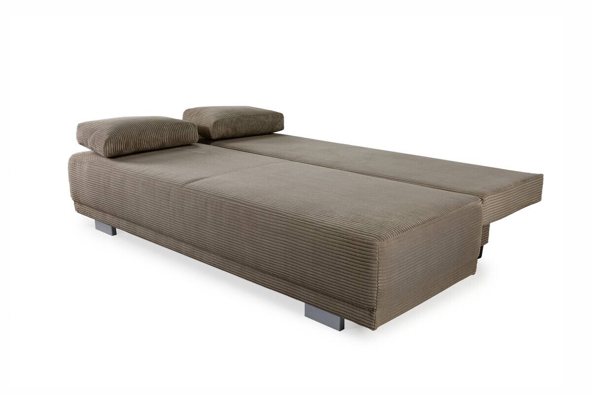 Schlafsofa taupe Microfaser B/H/T: ca. 196x78x82 cm