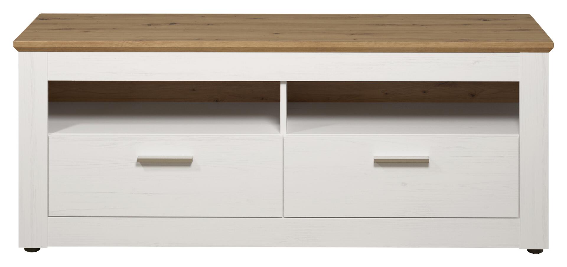 TV-Lowboard Shade weiß Pinie Nachbildung Eiche Artisan Nachbildung B/H/T: ca. 148x59x45 cm