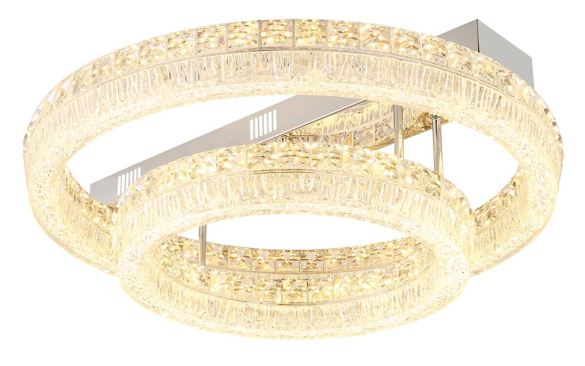 GLOBO Deckenleuchte klar Chrom Metall Glas Acryl H/D: ca. 19,5x60 cm 1 Brennstellen