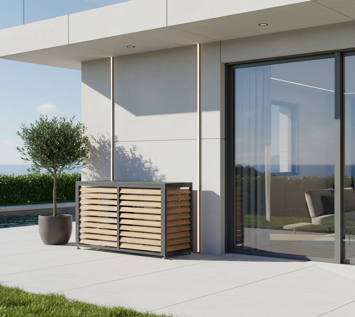 Westmann Verkleidung Wärmepumpe Boxa Holzoptik B/H/L: ca. 140x97x56 cm