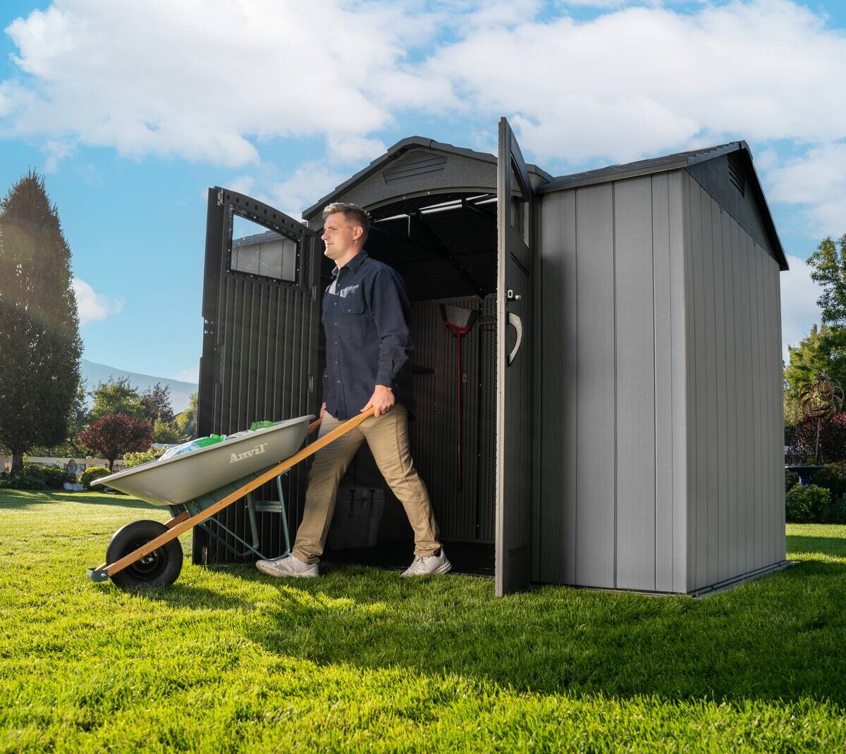 Lifetime Gerätehaus Ohio grau B/H/L: ca. 283,5x264,4x214,1 cm