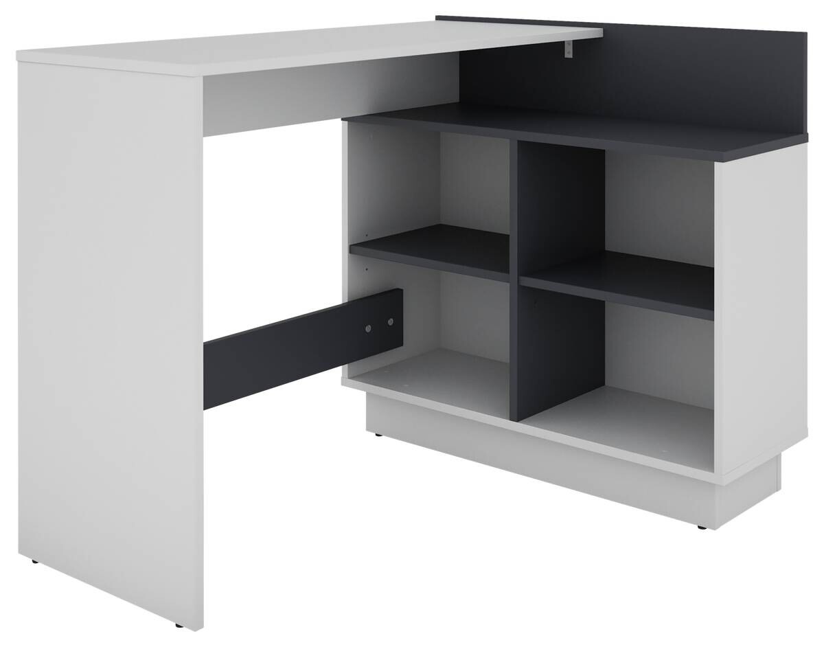 Eckschreibtisch BERNI weiß Graphit B/H/T: ca. 102x77,5x80 cm