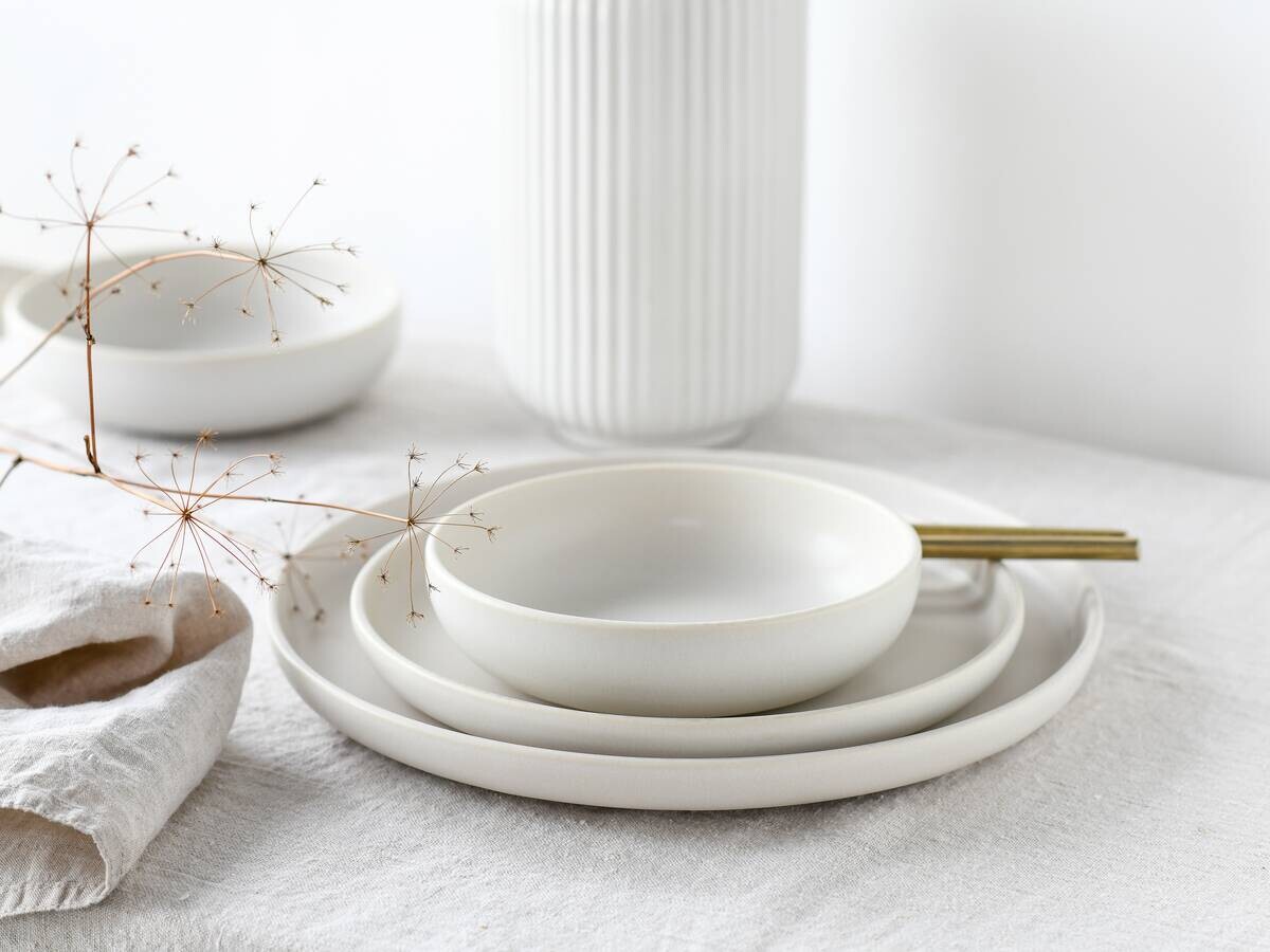 CreaTable Tafelservice Uno weiß Steinzeug 8 tlg.