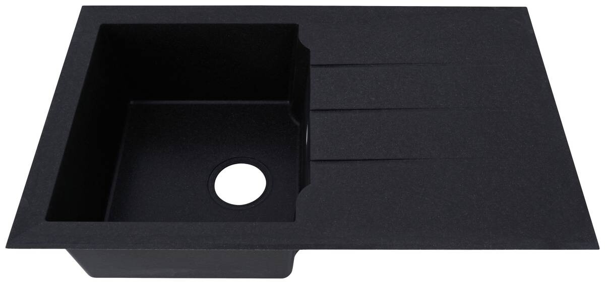 Respekta Einbauspüle Alineo 81x50 S schwarz Quarzolite B/H/T: ca. 81x21x50 cm