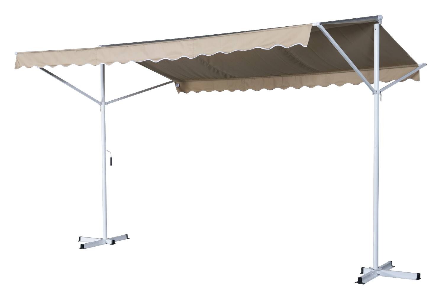 Outsunny Standmarkise creme Polyester-Mischgewebe B/H/L: ca. 294x250x295 cm