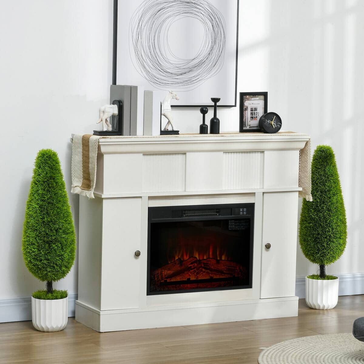 HOMCOM Kunstpflanze grün Edelstahl B/H/L: ca. 12x12x90 cm