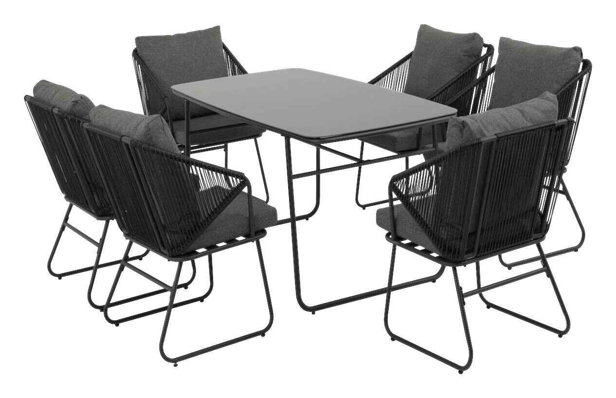 POCOline Gartensitzgruppe schwarz Stahl