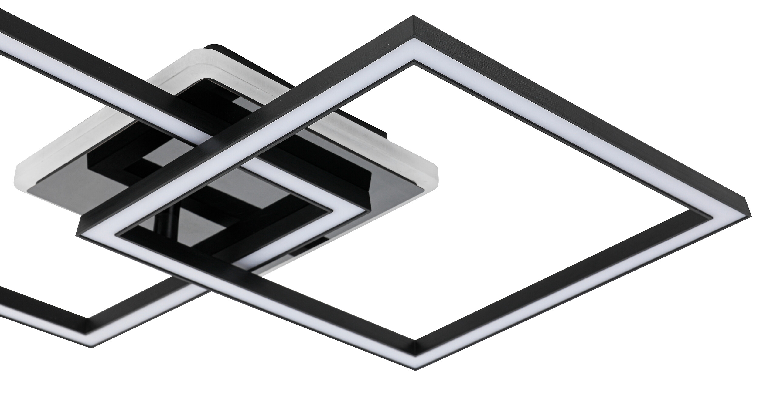 Nolo LED-Deckenleuchte Rhombus schwarz Kunststoff B/H/L: ca. 35x6,5x55 cm