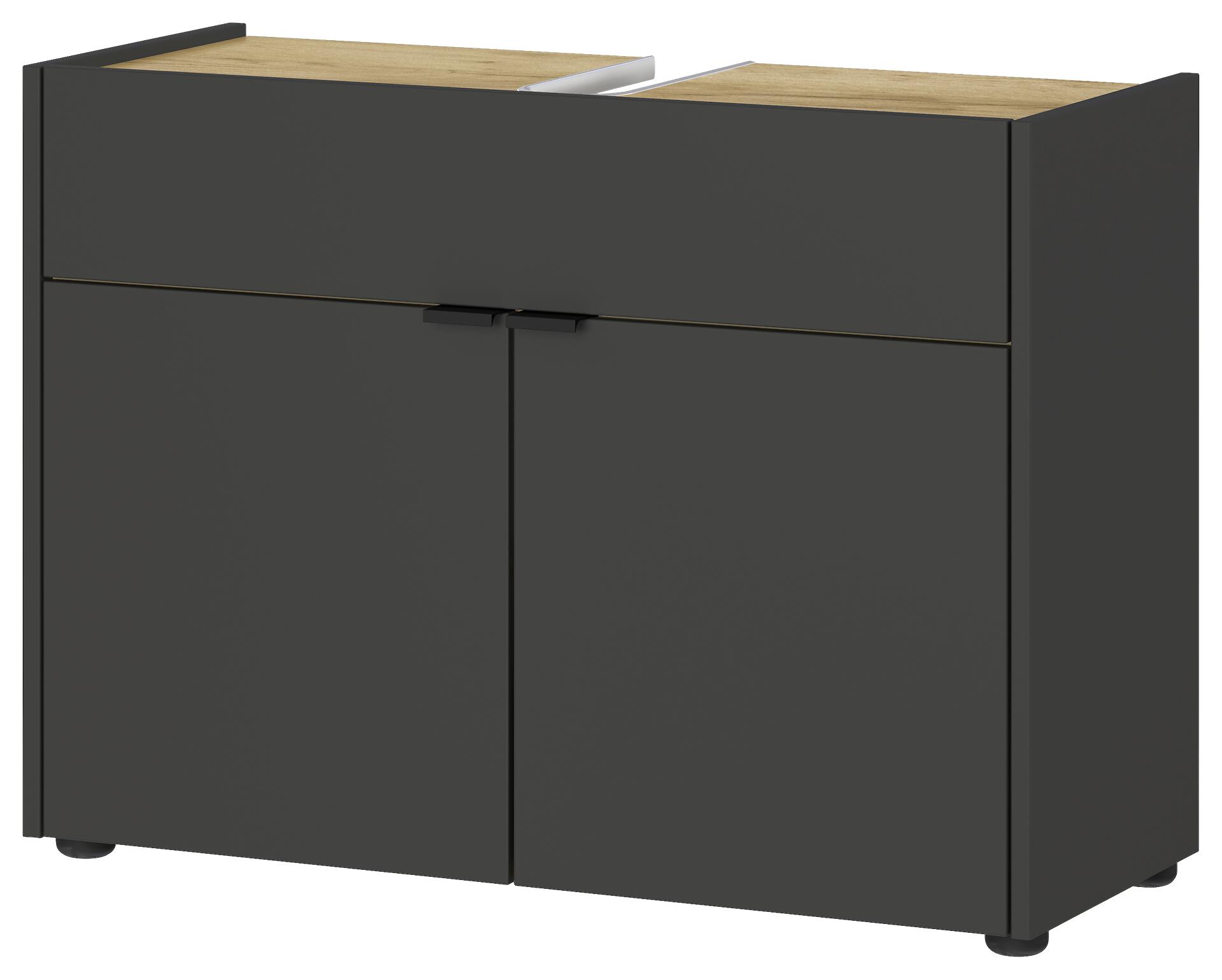 Waschbeckenunterschrank 4497-549 Graphit Eiche Navarra Nachbildung B/H/T: ca. 80x60x34 cm Waschbeckenunterschrank 4497-549 Graphit Eiche Navarra Nachbildung B/H/T: ca. 80x60x34 cm