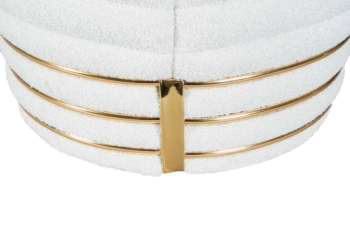 360 Living Hocker Doric 310 weiß gold H/D: ca. 50x42 cm