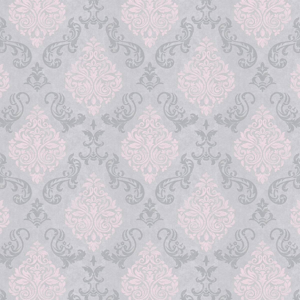 Vliestapete Ornament grau rosa B/L: ca. 53x1005 cm