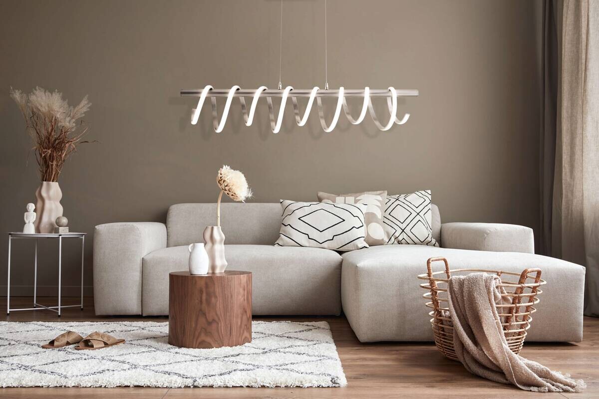 Näve Leuchten Pendelleuchte 7087750 nickel matt Metall B/H/T: ca. 20x150x100 cm null 1 Brennstellen