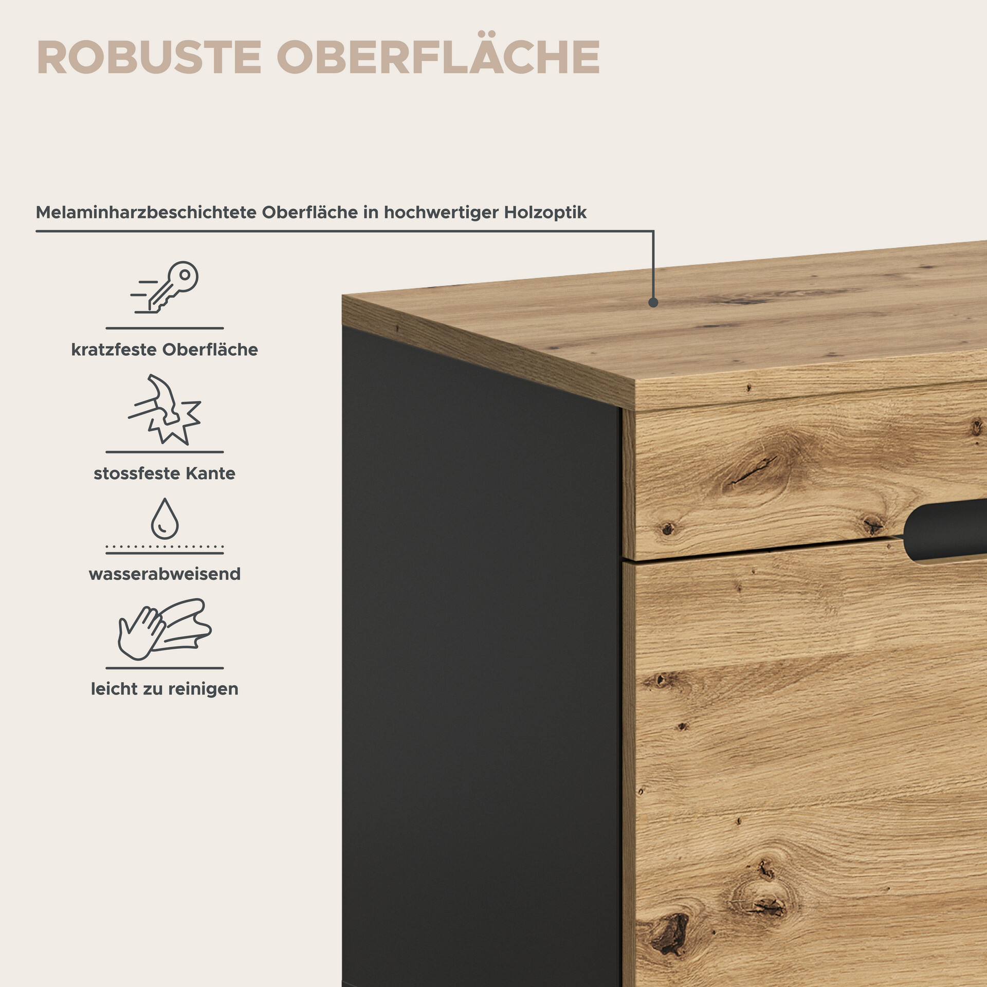 Sitzbank Canu basaltgrau Nachbildung Artisan Nachbildung B/H/T: ca. 80x45x37 cm