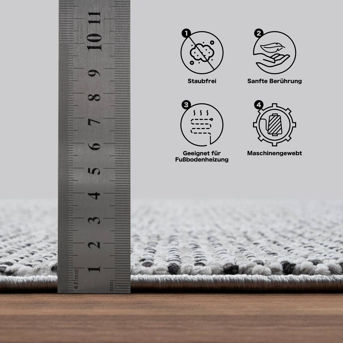 Sanat Teppich LORA PLUS grau B/L: ca. 120x170 cm